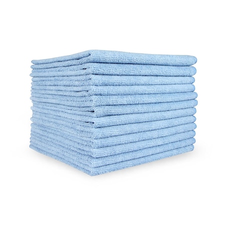 Microfiber Cleaning Cloths 12x12 Blue , 12PK